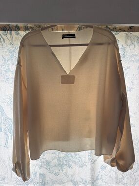 Urban Outfitters Cream Ribbed Open-Front Sweater